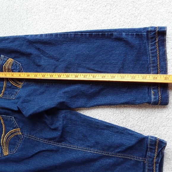 NWOT:  VINTAGE HARLEM Stretch Navy Denim Embellished "Short Pants" - Picture 6 of 8